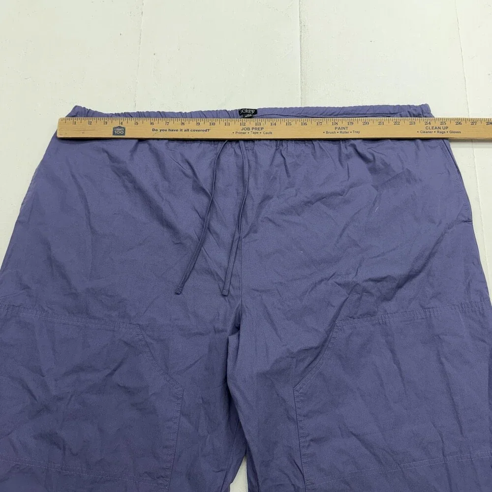 J.Crew Pants Womens 3X Purple Twill Crop Wide Leg Elastic Drawstring Waist